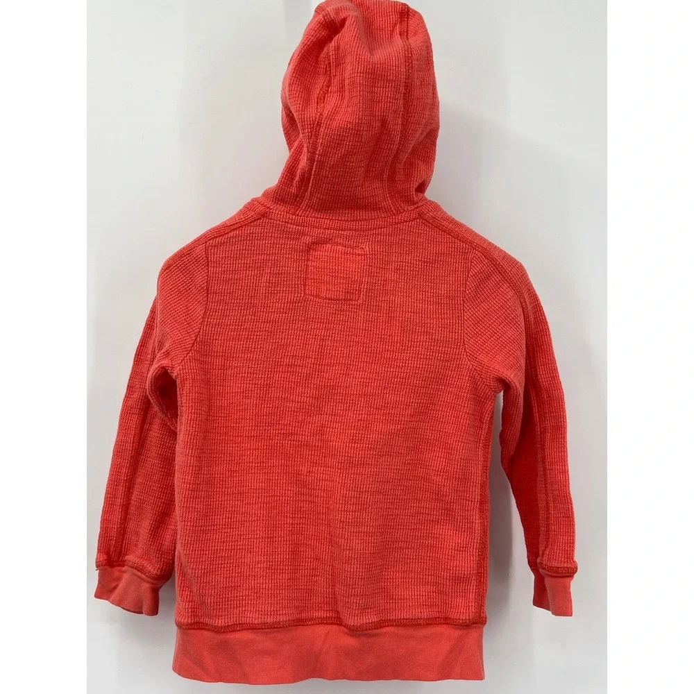 Ruum Girl's 4‎ Waffle Knit Orange Zip Up Lightweight Hoodie EUC